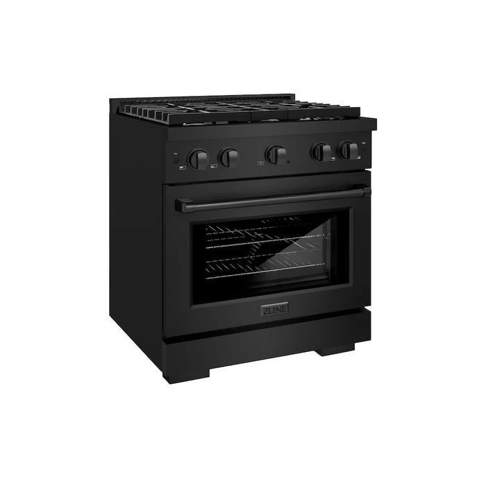 ZLINE 30"Paramount Dual Fuel Range Black Stainless Steel, SDRB-30