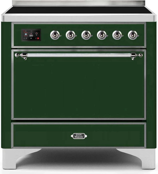 ILVE Majestic II 36" Induction Range Emerald Green Chrome Trim UMI09QNS3EGC