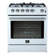 Forno Espresso 30” Gas Range, White with Stainless Steel Handle — FFSGS1116-30WHT
