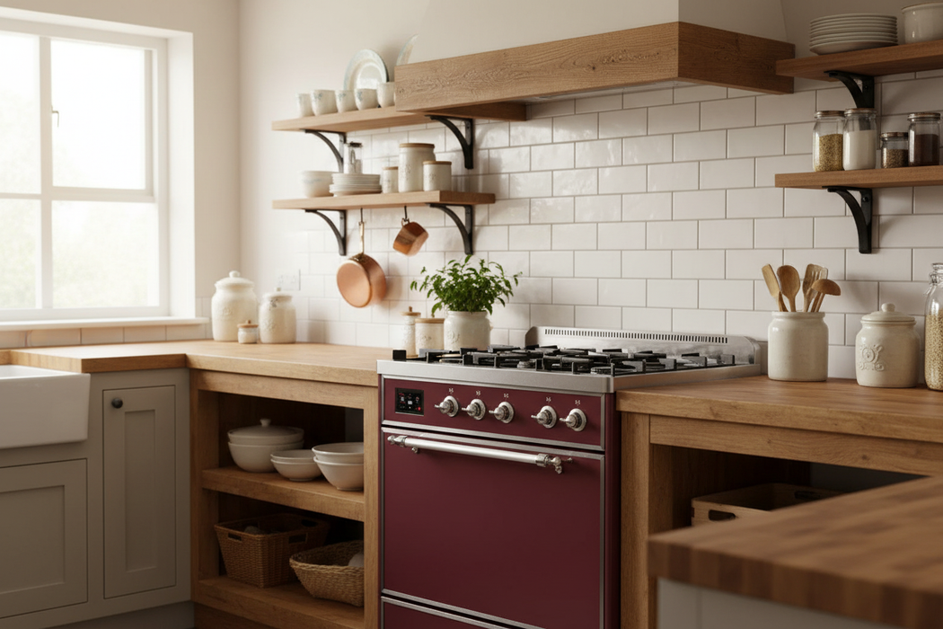 ILVE Majestic II 30" Liquid Propane Dual Fuel Range Burgundy Chrome Trim UM30DQNE3BUCLP