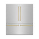 ZLINE 72" Built-In Bottom Freezer Refrigerator,Water Dispenser, Ice Maker, Polished Gold RBITZ-304-72G