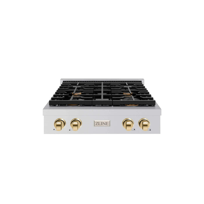 ZLINE 30" Paramount Gas Rangetop Stainless Steel Gold SRTZ-30-G
