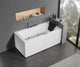 EAGO 5 ft Acrylic White Rectangular Whirlpool Bathtub, Fixtures AM154ETL-L5