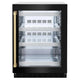 ZLINE 24" Touchstone 151 Can Beverage Fridge Black Stainless Steel Glass Door Champagne Bronze Handle RBSOZ-BS-24-CB