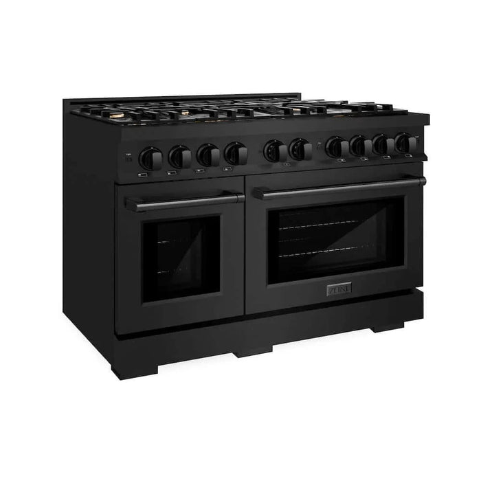 ZLINE 48" Select Gas Range Convection Gas Oven Black Stainless Steel Brass Burners HGRB-BR-48