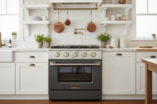Kucht 30” Pro-Style Kitchen Dual Fuel Range in Green - Front View
