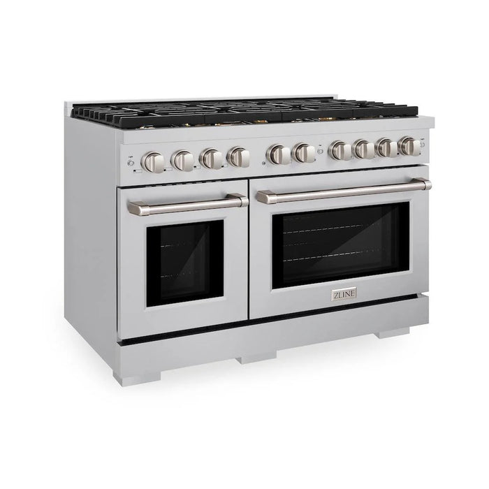 ZLINE 48" Gas Range, Stainless Steel w/ Brass Burners, SGR-BR-48