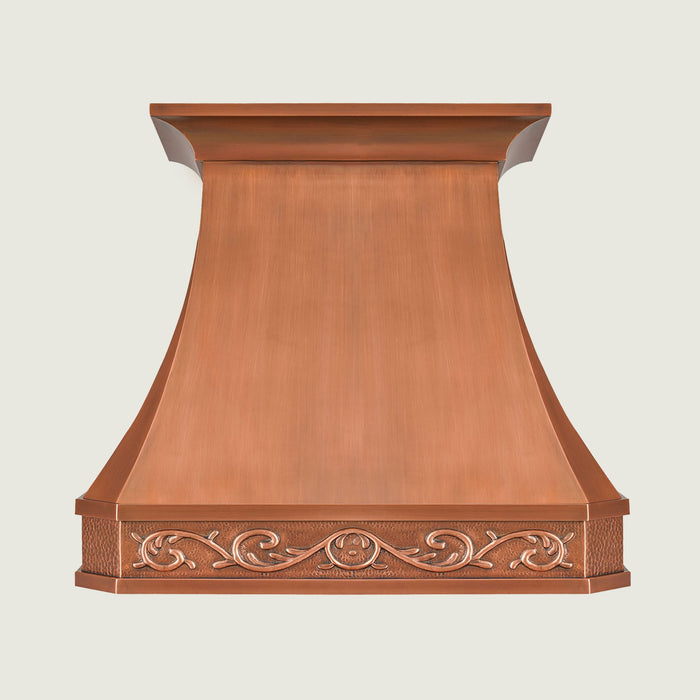Custom Faceted Curved Copper Range Hood- CHCR02