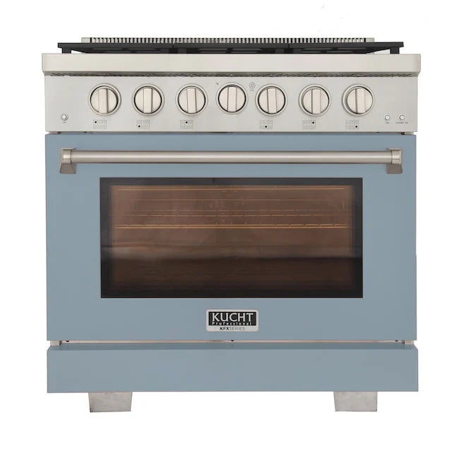 Kucht 36" Professional Gas Range, 6 Burners, Grill/Griddle, KFX360-LB