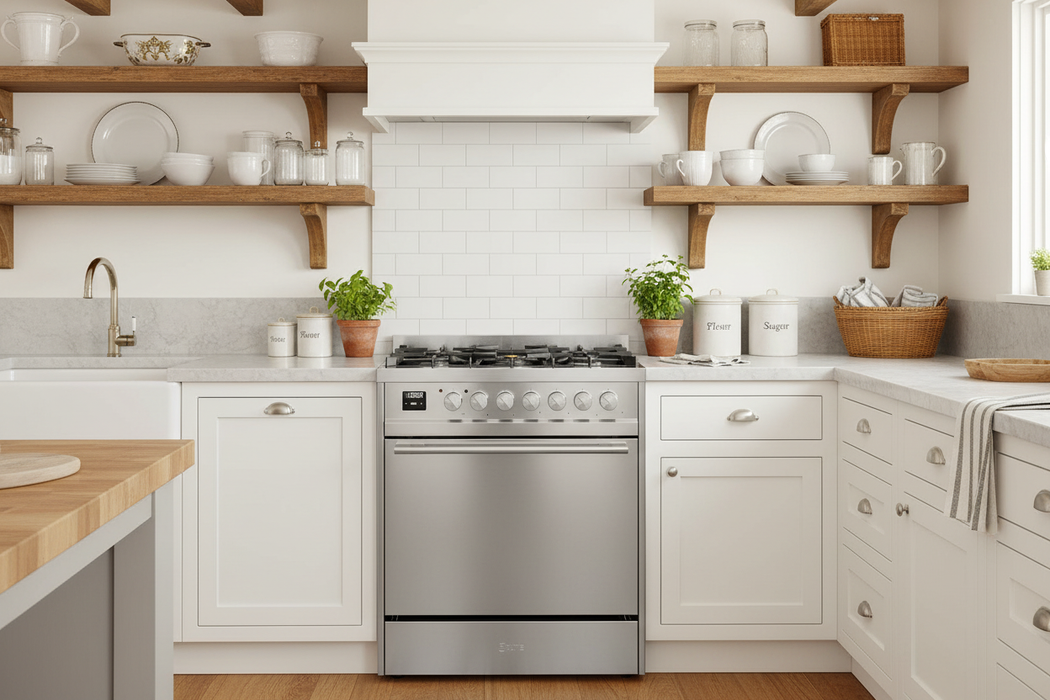 ILVE 30"Professional Plus Liquid Propane Dual Fuel Range, Stainless Steel UP30QMPSSLP