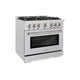 ZLINE 36" Select Gas Range Convection Gas Oven DuraSnow® Stainless Steel Brass Burners HGRS-BR-36