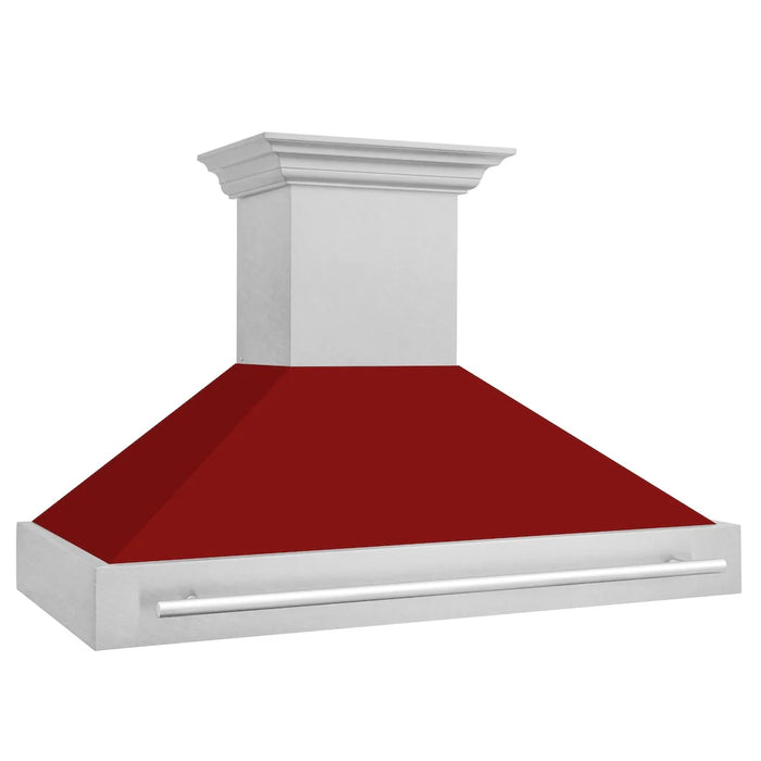 ZLINE 48" Autograph DuraSnow Stainless Red Wall Range Hood 8654SNX-RG-48
