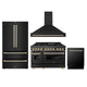 ZLINE Autograph Edition 48"Kitchen Package, Black Stainless Steel Dual Fuel Range, Range Hood, Dishwasher and Refrigeration, 4AKPR-RABRHDWV48-G