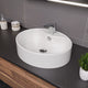 ALFI brand White 22" Oval Above Mount Ceramic Sink, Faucet Hole ABC910