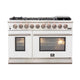 Forno Capriasca 48″ Gas on Gas Range — FFSGS6260-48WHT