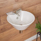ALFI brand White 17" Round Wall Mounted Ceramic Sink, Faucet Hole ABC113