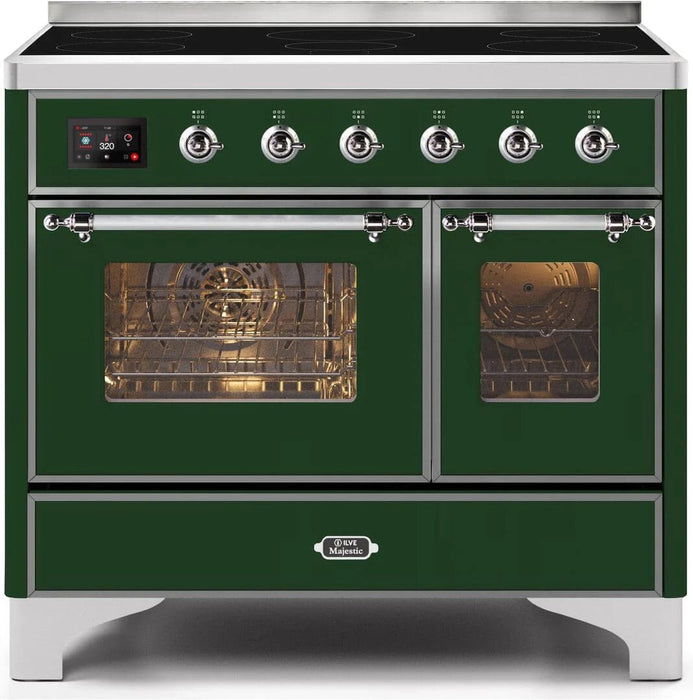 ILVE Majestic II 40" Induction Range Emerald Green Chrome Trim UMDI10NS3EGC