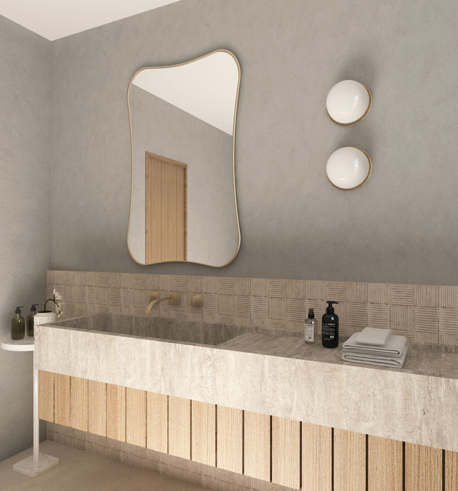 Hasha Italian Style Irregular Asymmetrical Bathroom Wall Mirror