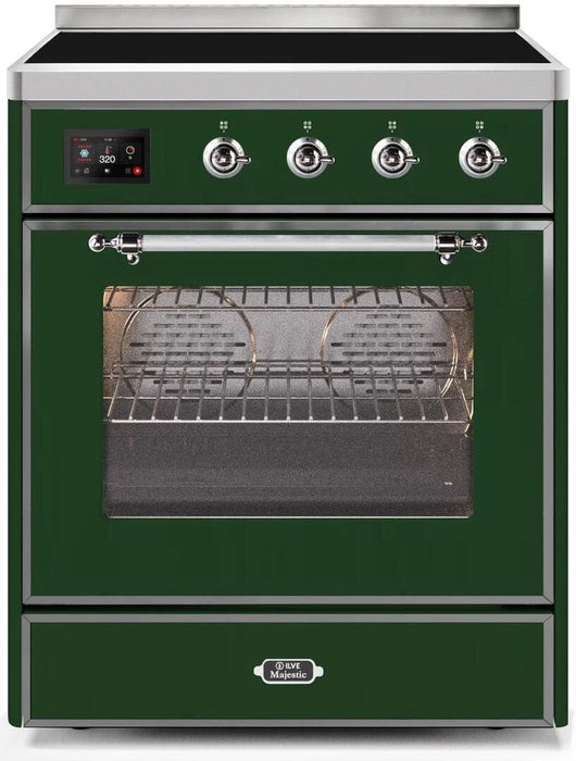 ILVE Majestic II 30" Induction Range Emerald Green Chrome Trim UMI30NE3EGC