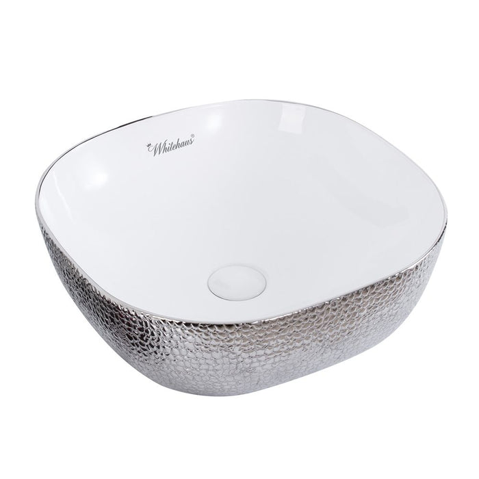 Whitehaus 17" Square Above Mount Basin, Embossed Exterior, Smooth Interior WH71301-F21