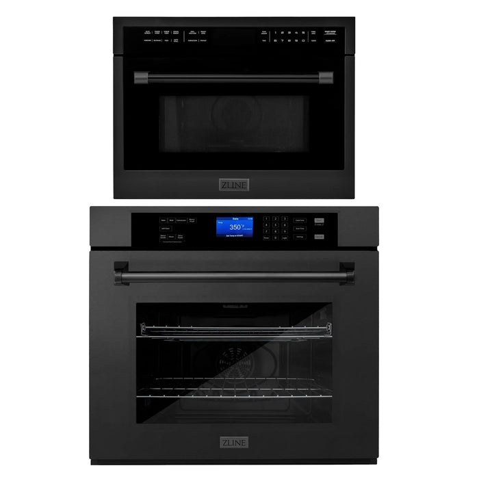 ZLINE 30" Oven WASB-30 & Microwave MWO-24-BS Bundle, 2KP-MW24-AWS30BS