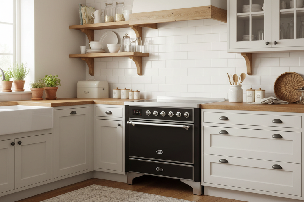 ILVE Majestic 36" Induction Range Glossy Black Chrome Trim UMI09QNS3BKC