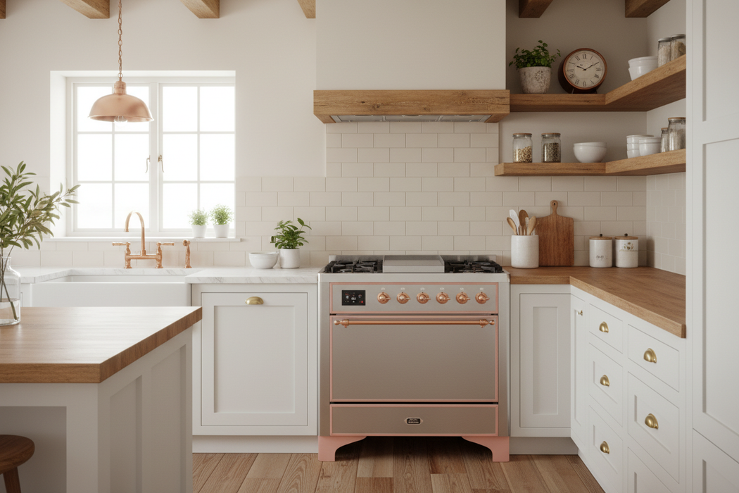 ILVE Majestic II 36" Liquid Propane Dual Fuel Range Stainless Steel Copper Trim UM09FDQNS3SSPLP