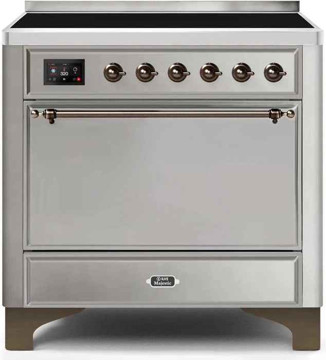 ILVE Majestic II 36" Induction Range Stainless Steel Bronze Trim UMI09QNS3SSB