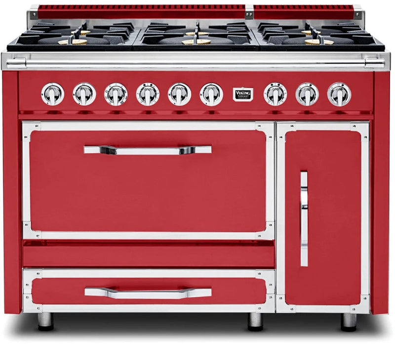 VIKING Tuscany Series 48" Dual Fuel Range, San Marzano Red TVDR4816BSM