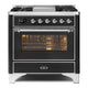 ILVE Majestic II 36" Dual Fuel Range Glossy Black Chrome Trim UM09FDNS3BKC