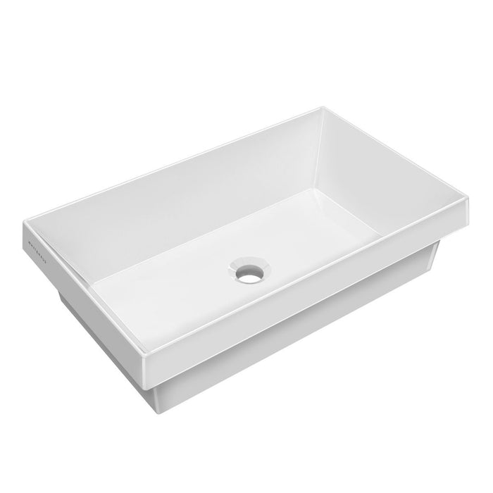 Whitehaus 24" Rectangular Semi-Recessed Basin, Center Drain Location B-AGS60