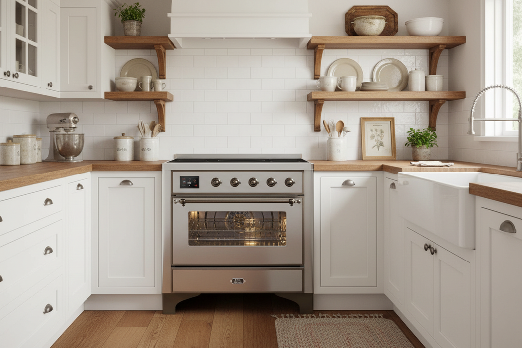 ILVE Majestic II 36" Induction Range Stainless Steel Bronze Trim UMI09NS3SSB