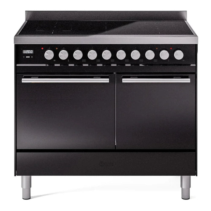 ILVE 40"Professional Plus Induction Range, Glossy Black UPDI406QMPBK
