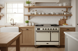 ILVE Majestic III 40" Dual Fuel, Range, Antique White, Burnished Trim UMD40FQNR3AWB