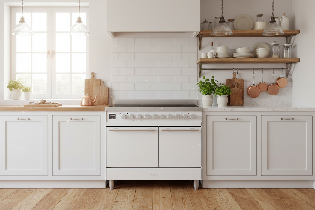 ILVE 40"Professional Plus Induction Range, White UPDI406QMPWH