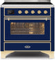 ILVE Majestic II 36" Induction Range Midnight Blue Brass Trim UMI09NS3MBG