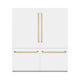 ZLINE 72" Built-In Bottom Freezer Refrigerator,Water Dispenser, Ice Maker, White Matte Graphite Gray Champagne Bronze GRBITZ-WM-72-CB
