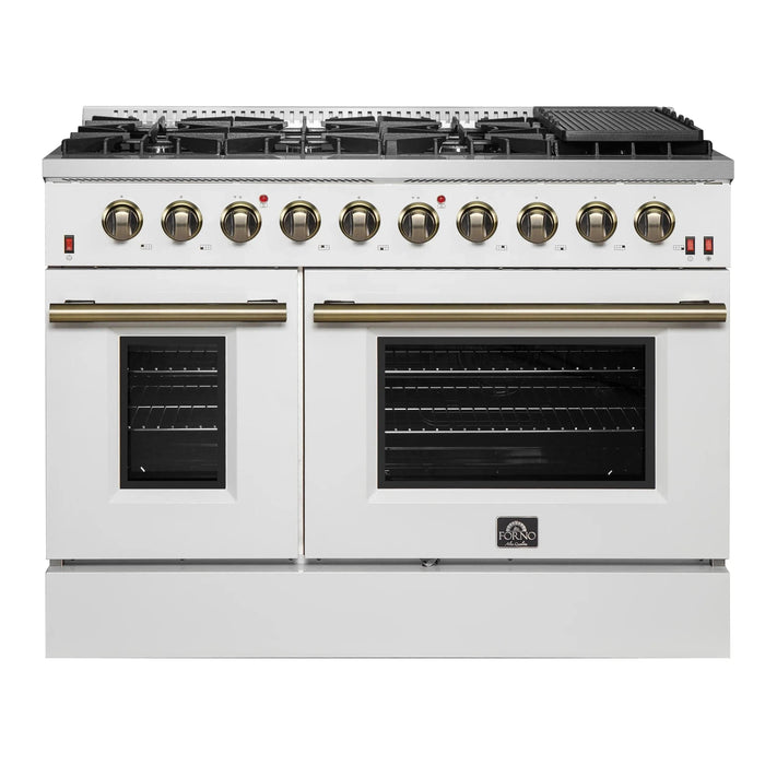 FORNO Galiano 48" Gas on Gas Range FFSGS6244-48WHT