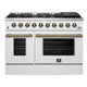 Forno Galiano 48" Gas on Gas Range — FFSGS6244-48WHT