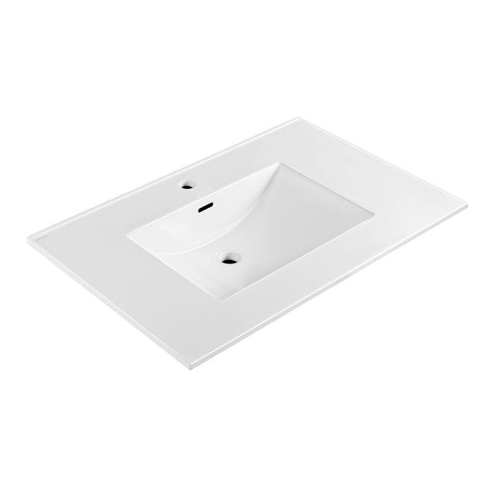 Whitehaus 31" Countertop Vanity Sink, Rect Bowl Single Faucet, Overflow WHCS3122-1H