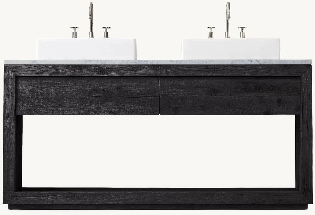 Reclaimed Oak Double Washstand — Farmhouse Kitchen and Bath