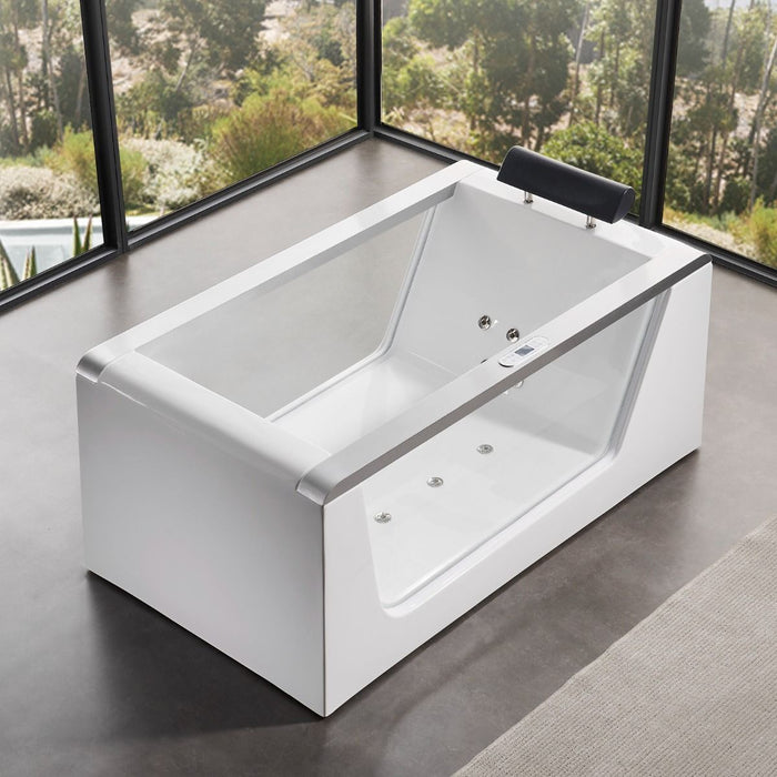 EAGO 5 ft Clear Rectangular Acrylic Whirlpool Bathtub AM152ETL-5