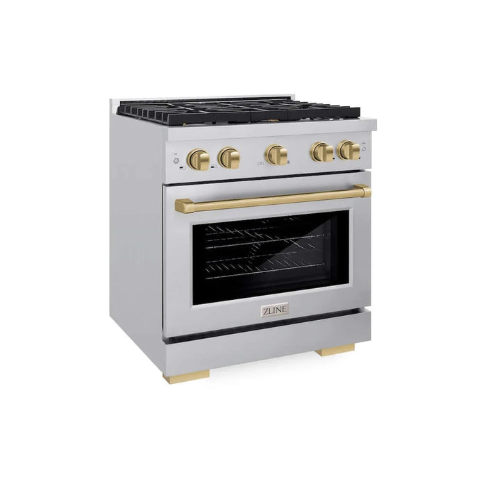 ZLINE 30"Gas Range, Convection Oven Stainless Steel, Champagne Bronze, SGRZ-30-CB