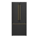 Forno Espresso Gallipoli 30" Door Fridge, Ice Maker in Black, A.Brass — FFFFD1974-31BLK