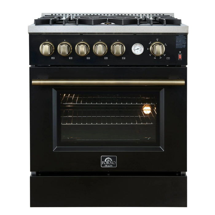 FORNO Giovanni 30" Gas on Gas Range FFSGS6274-30BLK