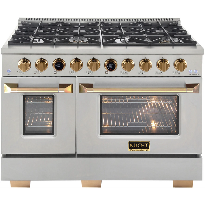 Kucht 2 Piece Kitchen Appliances Package with Dual Fuel Range KXP48-KRH480-SS