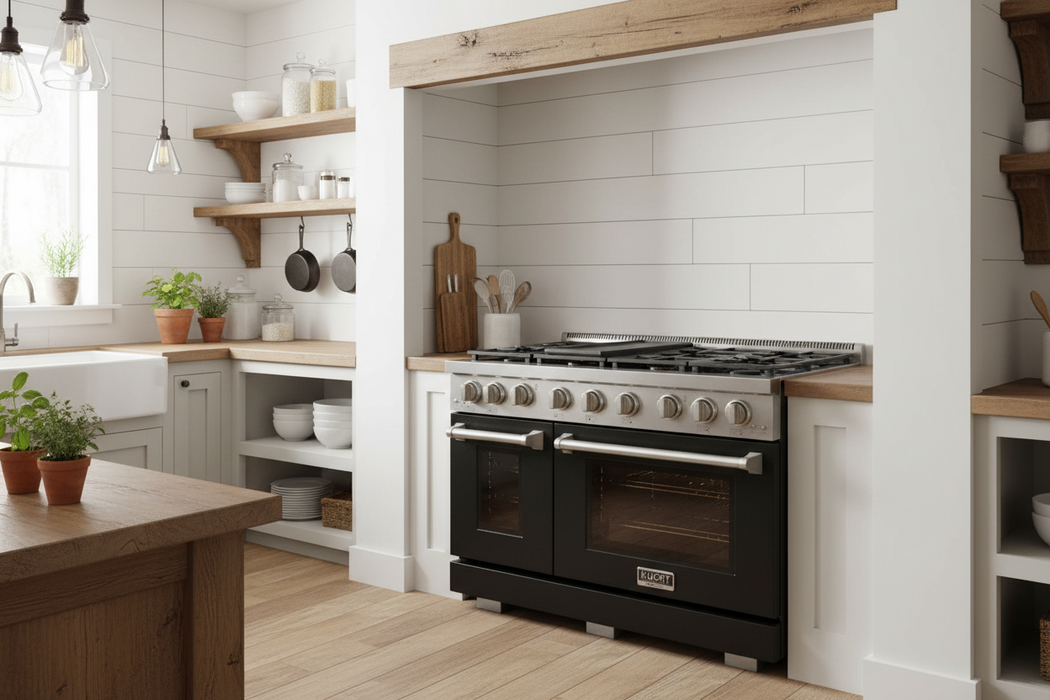 Kucht 48" Freestanding Professional Gas Range Liquid Propane KFX4800/LP-BK