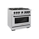 ZLINE 36" Select Dual Fuel Range Gas Cooktop Electric Convection Oven DuraSnow® Stainless Steel Matte Black HDRSZ-36-MB