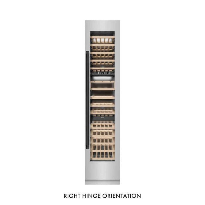 ZLINE 18"Triple Zone 68 Bottle Right Hinge Column Wine Cooler, Stainless Steel Matte Black RCWVRZ-30418-MB