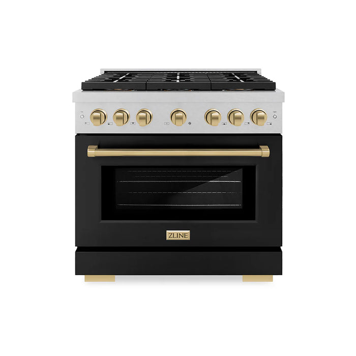 ZLINE 36" Paramount Dual Fuel Range DuoPro™ Cooktop, Electric Convection Oven PSDRSZ-BLM36-CB